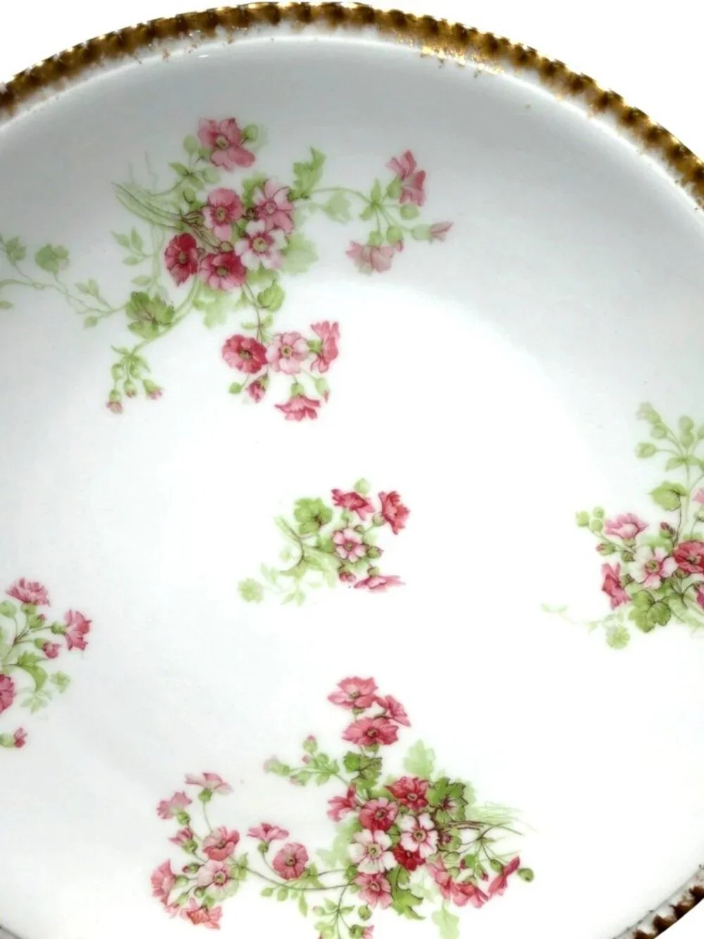 Antique Blakeman & Henderson Limoges France Floral Gold 8.5